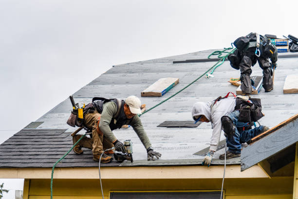 Professional Gutter Installation technician working in Mulino, OR